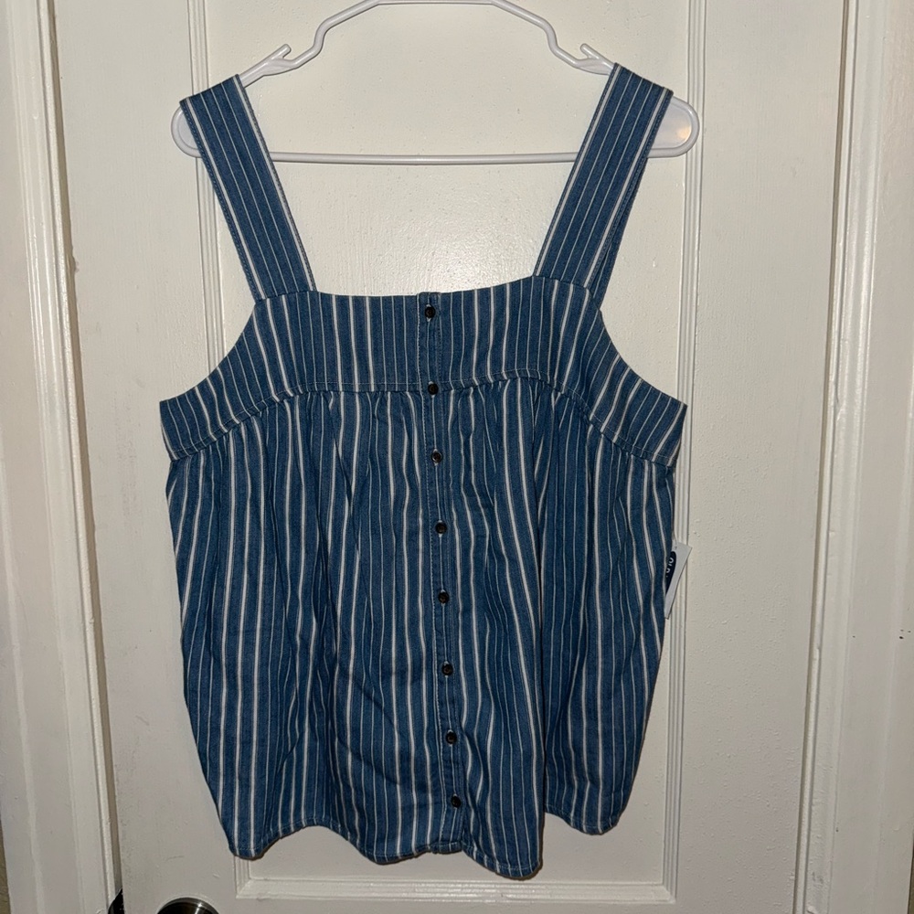 Old Navy Blue+White Striped Women's Strapped Top. NWT. Size M